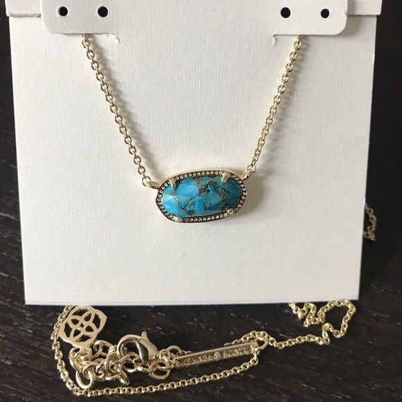 NWOT Kendra Scott Elisa Gold In Turquoise - Picture 2 of 2